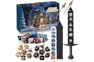 Christmas DND Dice Set Advent Calendar 2025, Christmas Polyhedral Dice Advent Calendar, 24 Days Countdown Dragons Gifts for G