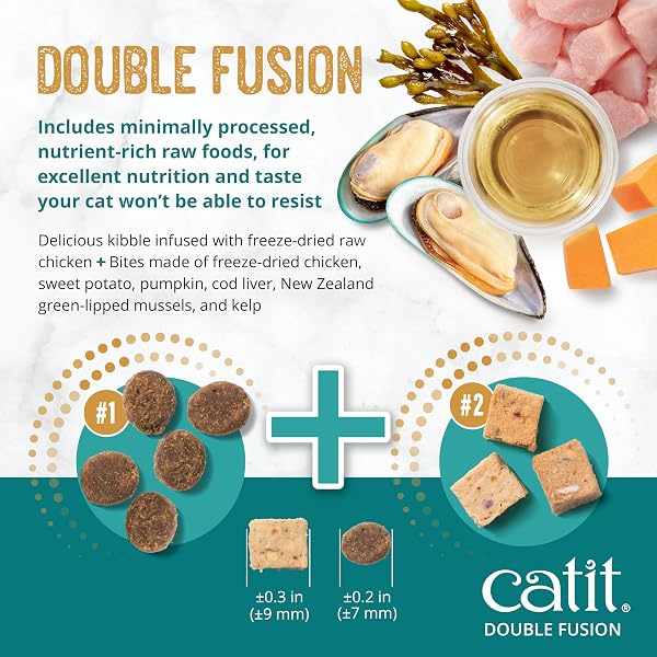 CATIT RECIPES DOUBLE FUSION SENIOR CHICKEN RECIPE – HIGH-PROTEIN, FREEZE-DRIED RAW MEAT, NUTRIENT-DENSE FOR HEALTHY SENIOR CATS, FRESH CHICKEN, NO CORN, WHEAT, SOY, OR BY-PRODUCTS, 4 LB