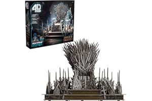 4D Build, Game of Thrones Iron Throne 3D Model Kit, GOT Collectibles & Desk Décor, Adult Puzzles for Fantasy Book GOT Fans, 3D Puzzles for Adults & Teens, 219 Pieces, for Ages 12 & Up