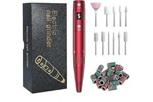 PELCAS Electric Nail Drill, Cordless LCD Nail File Kit 5 Adjustable Speeds 20000RPM Drill Nails Machine for Acrylic, Gel Nail, Manicure Pedicure Grinder Tool