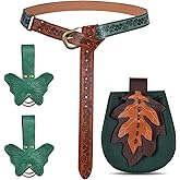 Minhuida Renaissance Belt Women with Leaf Bag & Butterfly Skirt Hike, Adjustable Viking Medieval Belt, Fairy Costume Accessories