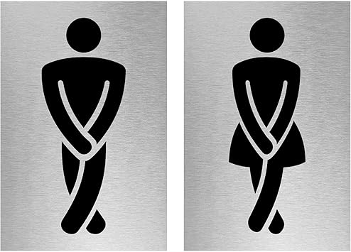 Amazon Com Funny Crossed Legged Aluminium Male Female Restroom