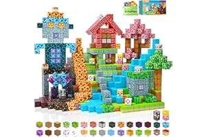 EchoPlan 150PCS Magnetic Blocks, Magnetic Building Blocks, STEM Constructions Magnet Blocks for Boys Girls Age 3 4 5 6 7 8 9 10, Sensory Stacking Toy Christmas Birthday Gifts for Kids, 1" Large Size