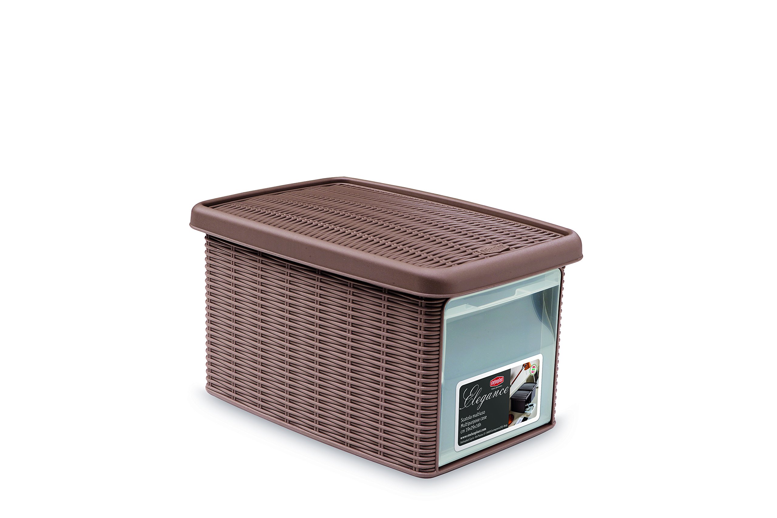 Stefanplast "Elegance Storage Box with Lid, Dove Grey, 19 x 29 x 16 cm