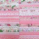 42pcs Cotton Fabric DIY Making Supplies Quilting Patchwork Fabric Fat Quarter Bundles DIY for Quilting Cotton Patchwork Cushion (Pink)