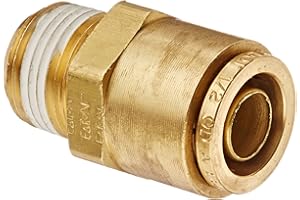 Eaton Weatherhead 1868X8 Brass CA360 D.O.T. Air Brake Tube Fitting, Male Connector, 3/8" NPT Male x 1/2" Tube OD