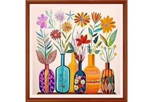 DMCXART Counted Cross Stitch Kits for Adults Needlepoint Kits Unprinted Cross Stitching Embroidery Kit 11CT Cross Stitch Supplies-Colorful Flowers 18x18 inch