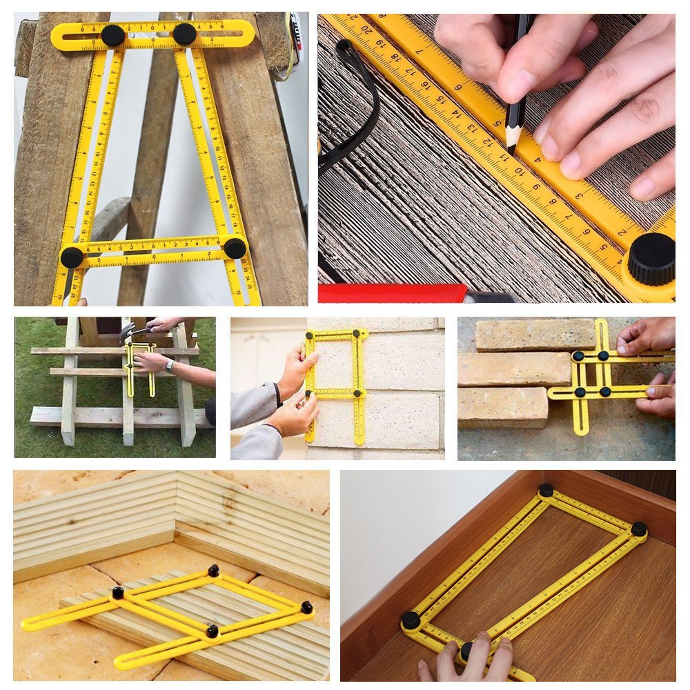 Rraycom Multi Angle Measurement Tool, 2 Pack Angleizer Template Tool Flooring Template Measure Ruler and Layout Tools for Handymen, Builders, Craftsmen and DIY