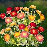 Solar Flowers Lights, 4 Pack Solar Garden Lights with 28 Flowers, Waterproof Solar Artificial Flower Outdoor for Yard, Patio, Pathway, Festival, Wedding, Party, Garden Decor, Gift for Women/Mom