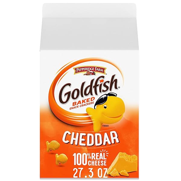 GOLDFISH CHEDDAR CHEESE CRACKERS, 27.3 OZ CARTON