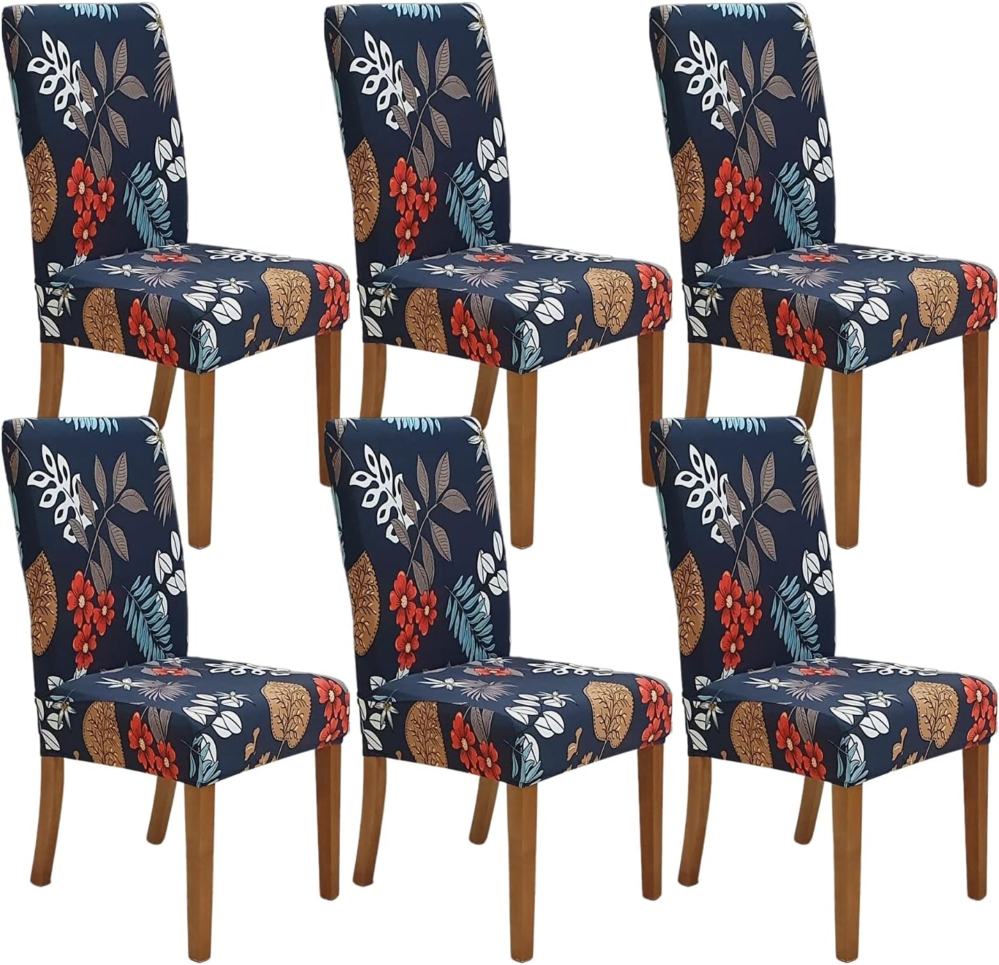 Slipcovers - SPRINGRICO Chair Covers for Dining Room 6 Pack, Stretch Dining Chair Cover, Washable Spandex Kitchen Parsons Chair Slipcovers, Removable Seat Protector for Home or Party (Set of 6, Garden Wind)