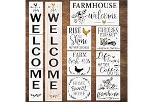 Farmhouse Templates and Stencils for Painting on Wood, Vertical Welcome Stencil Sign, Cow/Vintage Truck/Farm Stencils, Large 