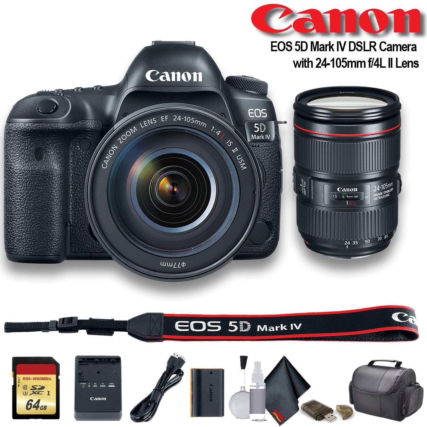 Canon EOS 5D Mark IV DSLR Camera + 24105mm Lens Starter Bundle 01