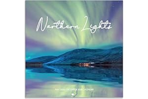VINDORA 2025-2026 Wall Calendar - Northern lights Calendar from July 2025 - Dec 2026, 12" x 24" (Open), 18 Months Wall Calendar 2025-2026 with Hanging Holes