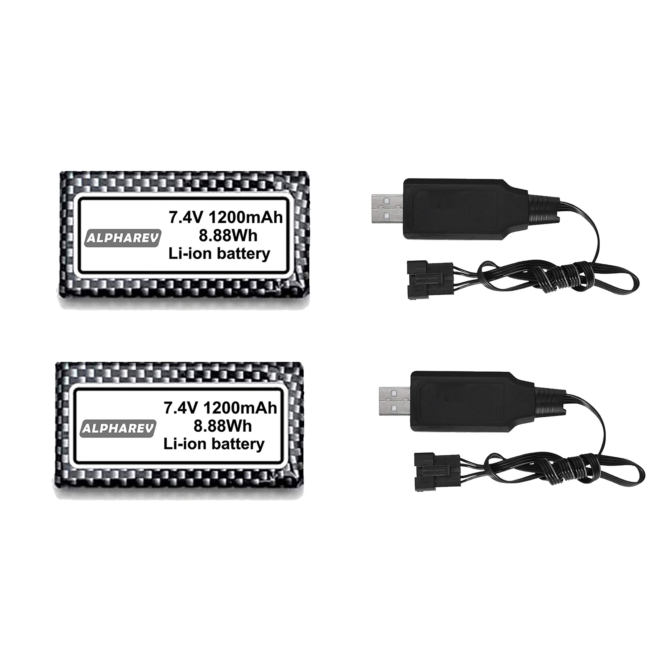 Photo 1 of ALPHAREV 2 x 7.4V 1200mAH Original Batteries R206/R208/R308 RC Boats