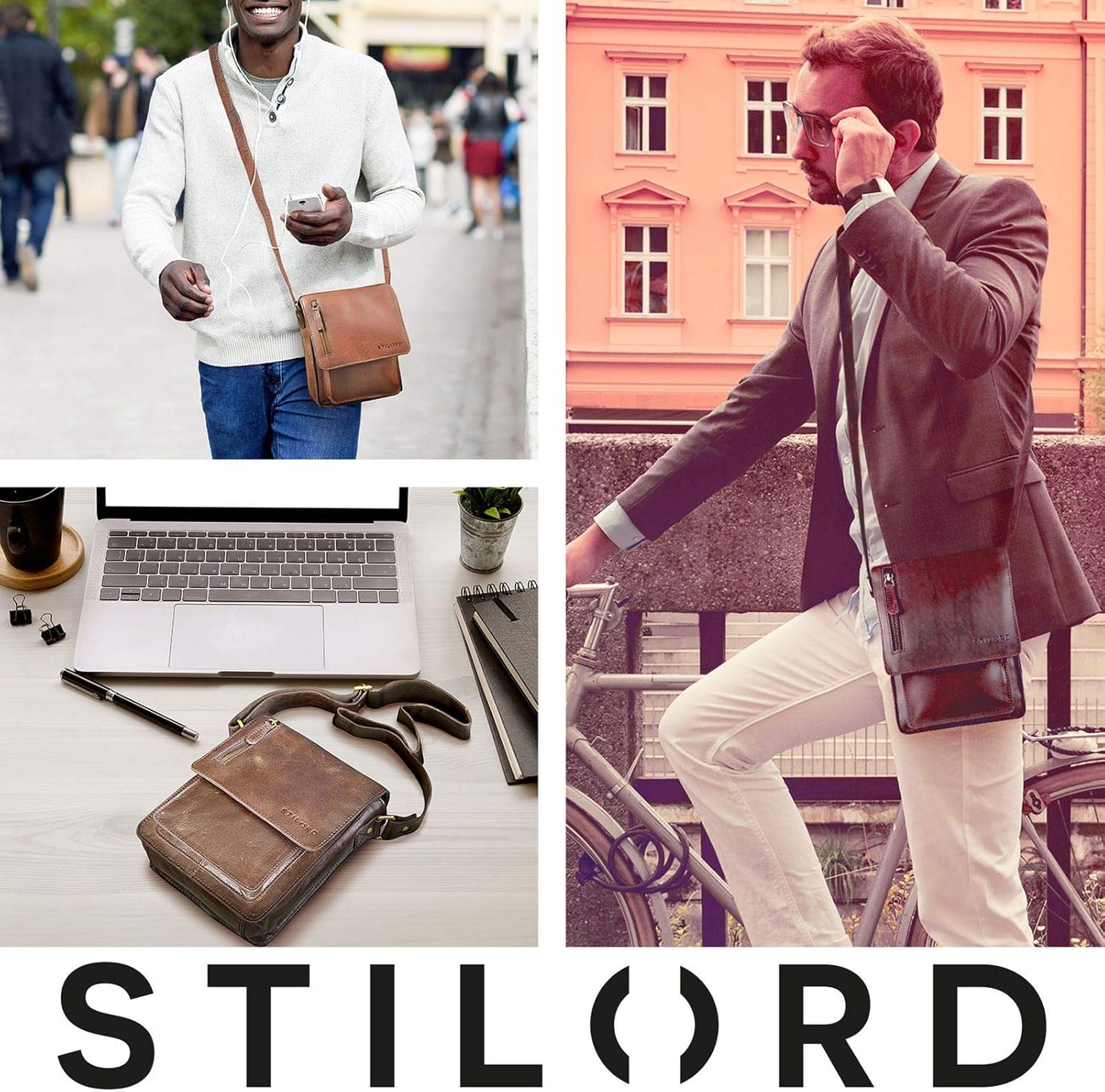STILORD "Finn" Small Shoulder Bag for Men Vintage Cross Body Bag Suitable for 8.4 inch Tablets Satchel Genuine Leather Colour:Andorra - Image 4