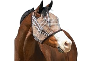 KENSINGTON PROTECTIVE PRODUCTS Kensington Fly Mask with Fleece Trim for Horses — Protects Face and Eyes Helps Block Sun Rays While Allowing Full Visibility — Breathable and Non Heat Transferring