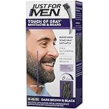 Just For Men Touch of Gray Mustache & Beard, Beard Coloring for Gray Hair with Brush Included for Easy Application, Great for