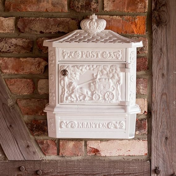 Antikas Wallmounted letterbox with newspaper compartment rust