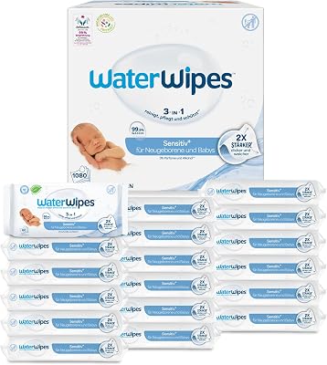 Sensitive+ Newborn & Baby Wipes, 99,9% Wasser, 18 Pack