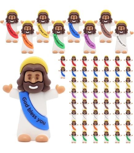 50 Sets Mini-Jesus-Figuren Mit Gebetskarten & Organzabeuteln – Geschenke Für Kirche & Sonntagsschule