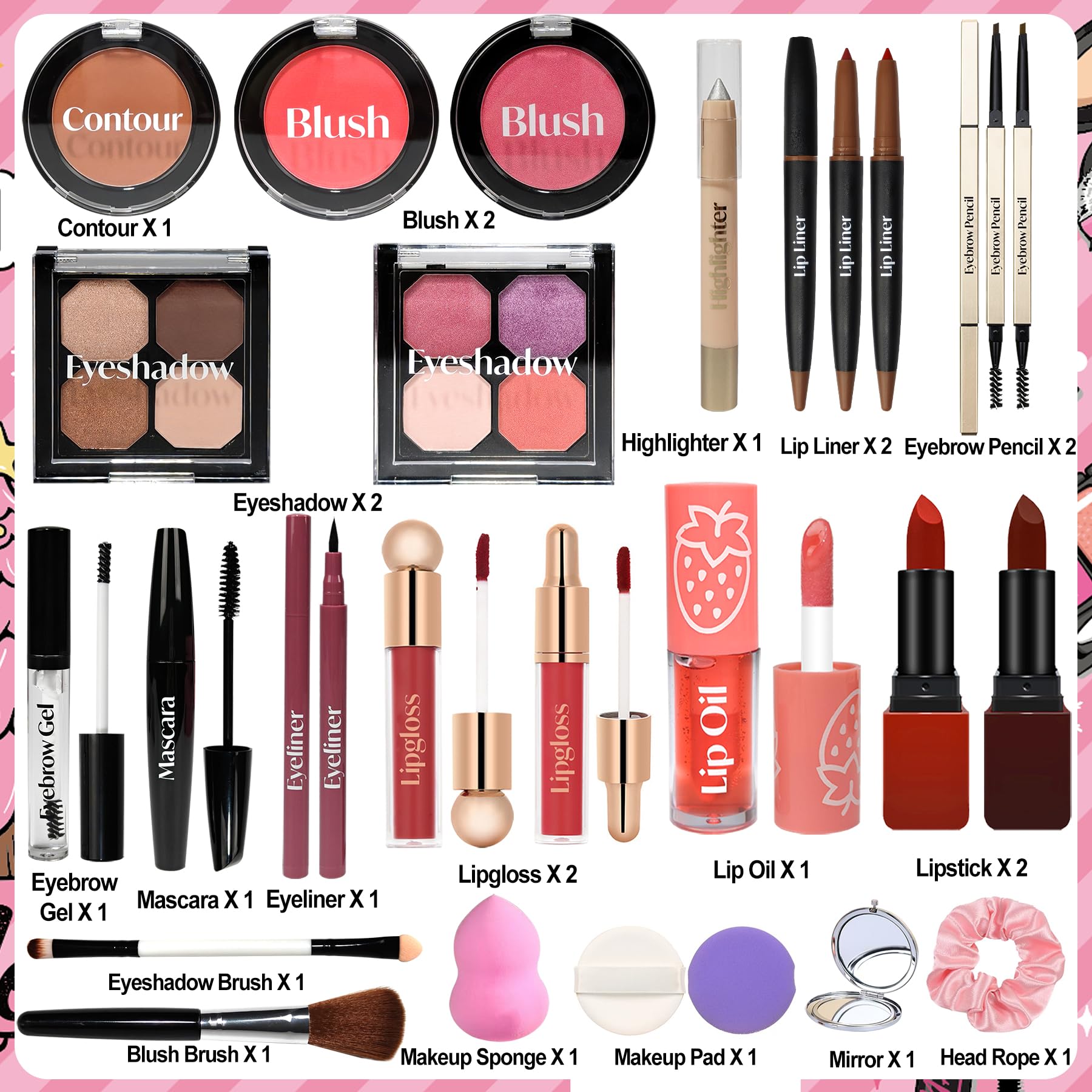 Makeup Advent Calendar 2025 Teen Girls Women Beauty Make Up Advent Calendar 24 Days Christmas Countdown Makeup Gift Set for Women Teen Girls