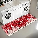 Christmas ﻿Laundry Room Runner Rug 20x47 inch Holiday Decor Runners for Kitchen Non-Slip Waterproof Long Carpet for Living Ro