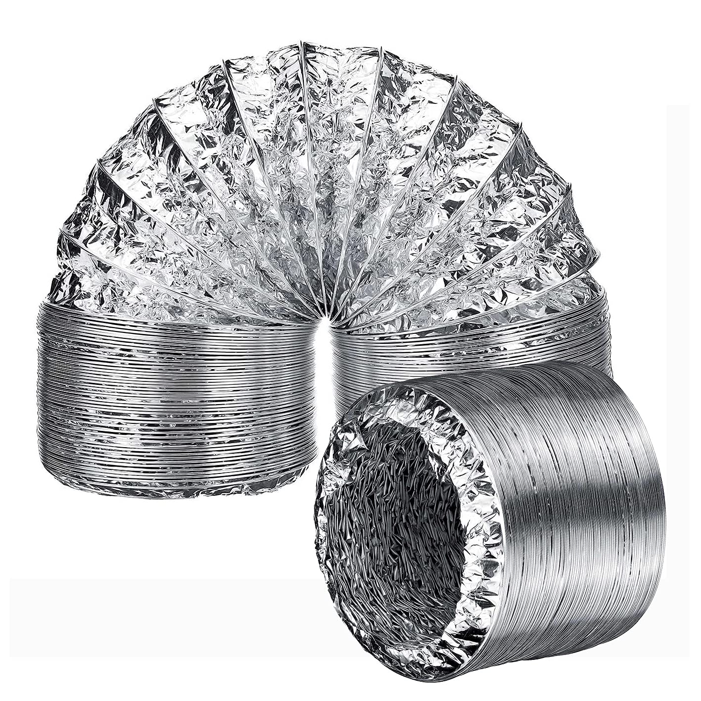 AZITICY Ventilation Air Hose Aluminum Flexible Ducting 150mm Exhaust Vent Pipe for Air Conditioning Systems, Tumble Dryers, Extractor Hood (150mm*2m)