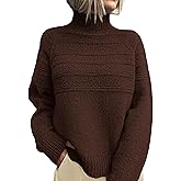 PRETTYGARDEN Women's Turtleneck Sweaters 2026 Fall Chunky Knit Pullover Long Sleeve Jumper Tops Trendy Winter Clothes
