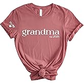 coreus Personalized Grandma Shirts with Grandkids Names Custom Nana Shirt with Kids Names on Sleeve Gigi Mimi Shirt Grandma Gifts for Women