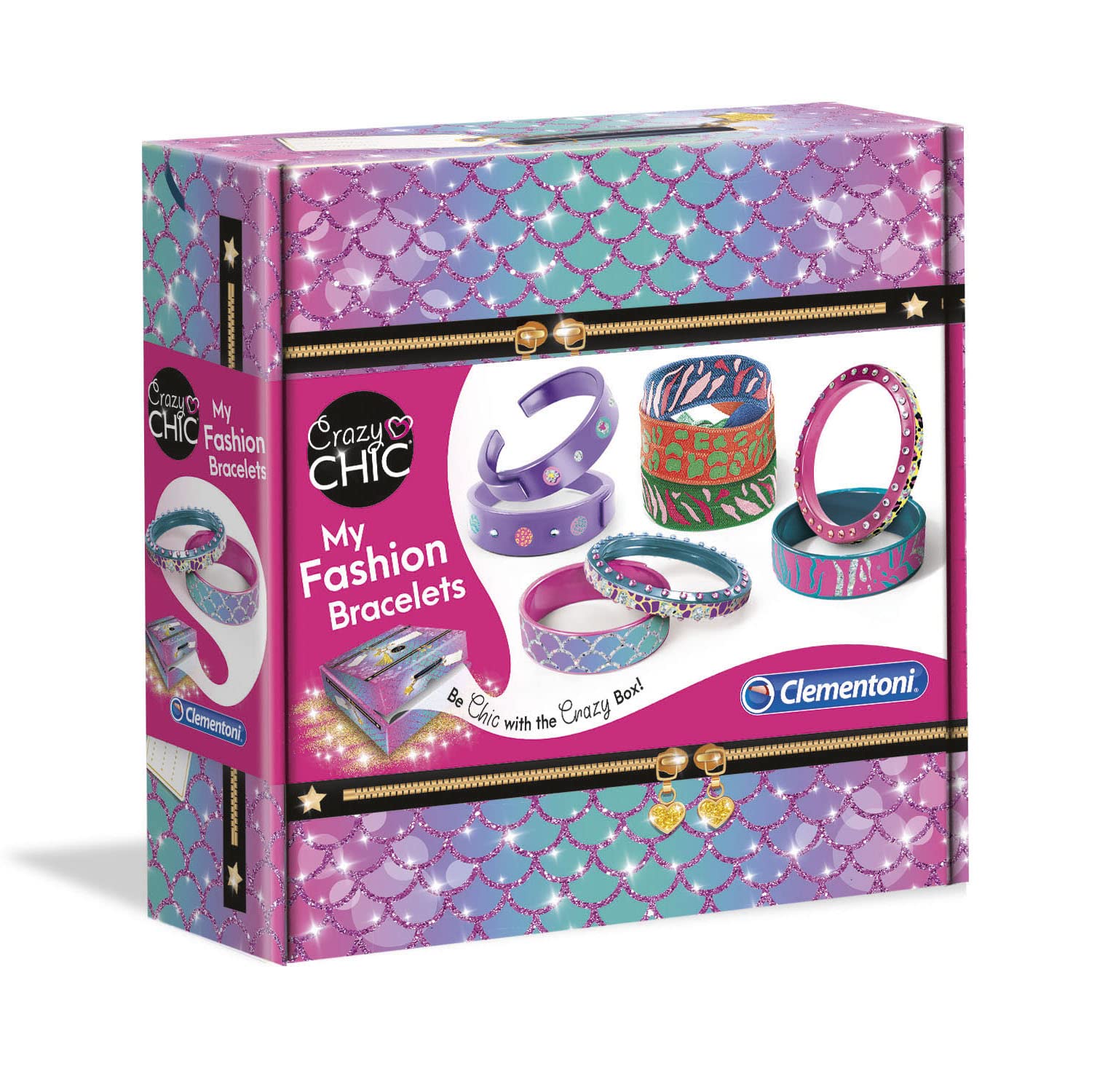 Clementoni 18582, Crazy Chic My Fashion Bracelets Jewellery Kit For Children, Ages 7 Years Plus, multi-coloured