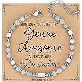 AryaHozel Tiny Gemstone Beaded Bracelets for Women Teen Girls, You are Awesome Jewelry, Valentine's Day Gifts for Her, Friends, Sister, Mom, Daughter...