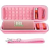 co2CREA Hard Travel Case Replacement for JBL Flip 7 6 5 Waterproof Portable Bluetooth Speaker (Pink Case)