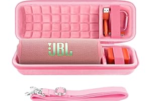 co2CREA Hard Travel Case Replacement for JBL Flip 7 6 5 Waterproof Portable Bluetooth Speaker (Pink Case)