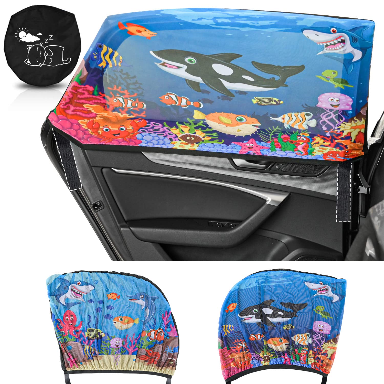 iZoeL Car Window Shades for Baby & Pets - 2pcs, 100 x 80cm Sun Shades for Car Windows - Kids & Children Sun Visor - Full UV Rays Protection