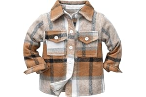 Boys Work Coat Kids Toddler Baby Boys Autumn Winter Plaid Cotton Long Sleeve Cardigan Jacket Winter Jacket Big Boys