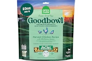 Open Farm Goodbowl Dog Food Topper, Freeze Dried Raw, Harvest Chicken & Wholesome Non-GMO Grains Recipe, 23oz Bag