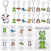 Landical Positive Keychains Gifts Bulk Thank You Animal Keychains with Emotional Cards for Office Employee Coworker