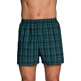 Fruit of the Loom Men's Tag Free Woven Boxer Shorts, Relaxed Fit, Moisture Wicking, Assorted Color Multipacks