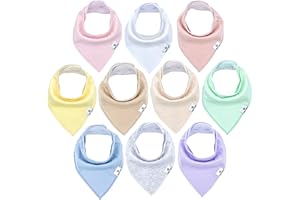 DIAPER SQUAD DiaperSquad's Baby Bibs for Drooling and Teething, Bibs for Boys, Baby Girl - Solid Cotton Baby Drool Bibs