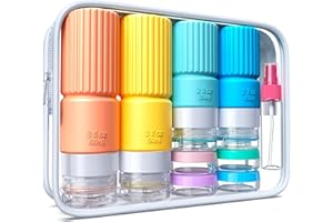 TOCELFFE 18 Pack Travel Bottles for Toiletries,TSA Approved Silicone Travel Bottle Set Containers jar for Toiletries, Leak Proof Refillable Liqus Shampoo and Conditioner Travel Essentials Toiletry Bottles