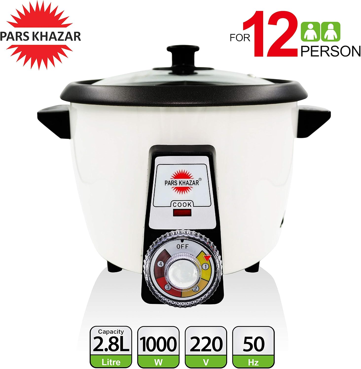 with crispy Tahdig function Pars Khazar Rice Cooker Automatic Cuociriso