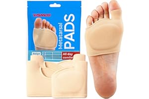 VISMOS 4 Original Metatarsal Pads for Women & Men – Ball of Foot Cushions for Pain & Pressure Relief – Soft Gel Inserts for Metatarsalgia, Morton’s Neuroma & Callus Support (4 Sleeves / 2 Pairs)