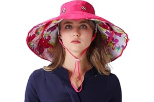 IHOMEY Packable Extra Large Brim Floppy Sun Hat Reversible UPF 50+ Beach Sun Bucket Hat