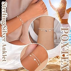 Poxtex Heart Bracelets for Women, 925 Sterling