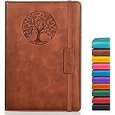 Biuwory Leather Journal Notebook,256 Thick Lined Pages,Hardcover 5.7"&times;8.3" | Vintage Journal for Women Men,Work,School,Business,Travel Diary,Note taking,College Ruled Writing,Daily Journaling Notebook