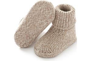 Neiwech Baby Booties Newborn Non-Slip First Walkers Warm Sock Crib Shoes Stay On Knit Boots House Slippers for Boy Girl