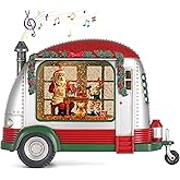 ARMXY Christmas Snow Globe, RV Santa Claus Gift Room Scene Snow Globe, Glittering Lantern with Timer, Snow Globe Lantern USB or Battery Powered for Desktop Ornament, Christmas Decoration and Gifts