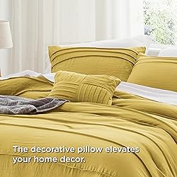 Bedsure Yellow California King Comforter Set - 4