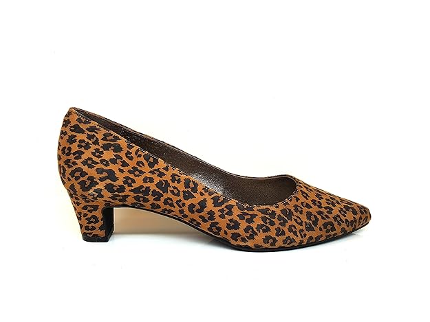 Saddle Shoes Women Closed Toe Leather Pumps Brown 